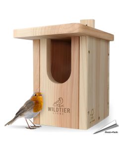 Nistkasten für Rotkehlchen und Co. - Halbhöhle für Nischenbrüter - www.hoezo-kado.de