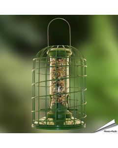 Kunststoff-Futtersäule mit Schutzkäfig für Samen (klein)