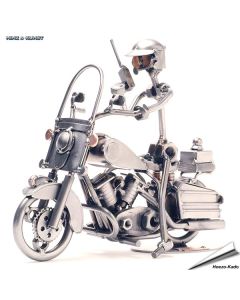 Police agent on motorcycle