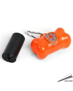 Hundekotbeutel-Spender inkl. 1 Rolle (orange)