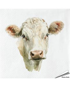 Hochwertige 3-lagige Servietten mit Rind-Motiv ✔️ Bringe das Landleben auf den Tisch ✔️ FSC-zertifiziert, biologisch abbaubar ➤ Bestelle bei Hoezo-Kado