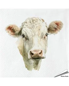 Hochwertige 3-lagige Servietten mit Rind-Motiv ✔️ Bringe das Landleben auf den Tisch ✔️ FSC-zertifiziert, biologisch abbaubar ➤ Bestelle bei Hoezo-Kado