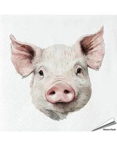 Hochwertige 3-lagige Servietten mit Schweinchen-Motiv ✔️ Bringe das Landleben auf den Tisch ✔️ FSC-zertifiziert, biologisch abbaubar ➤ Bestelle bei Hoezo-Kado