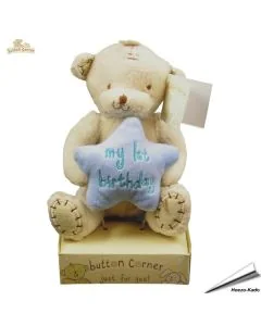 Teddy beer - My 1st Birthday (blauw) | Button Corner - Just for you!