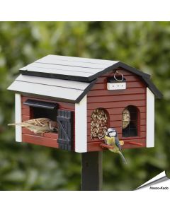 Futterscheune (rot) - Wildlife Garden ✔️ Holz-Futterhaus für Gartenvögel ✔️ Ideal für kleine Vögel ✔️ Inspiriert nach skandinavischem Design ➤ Kaufe bei Hoezo-Kado
