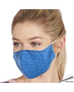 Wiederverwendbarer Mundschutz - blaue Würfel