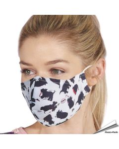 Wiederverwendbarer Mundschutz - Hund Weiß/schwarz