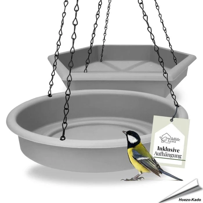 Futtertisch und Wassertränke für Wildvögel zum aufhängen - www.hoezo-kado.de