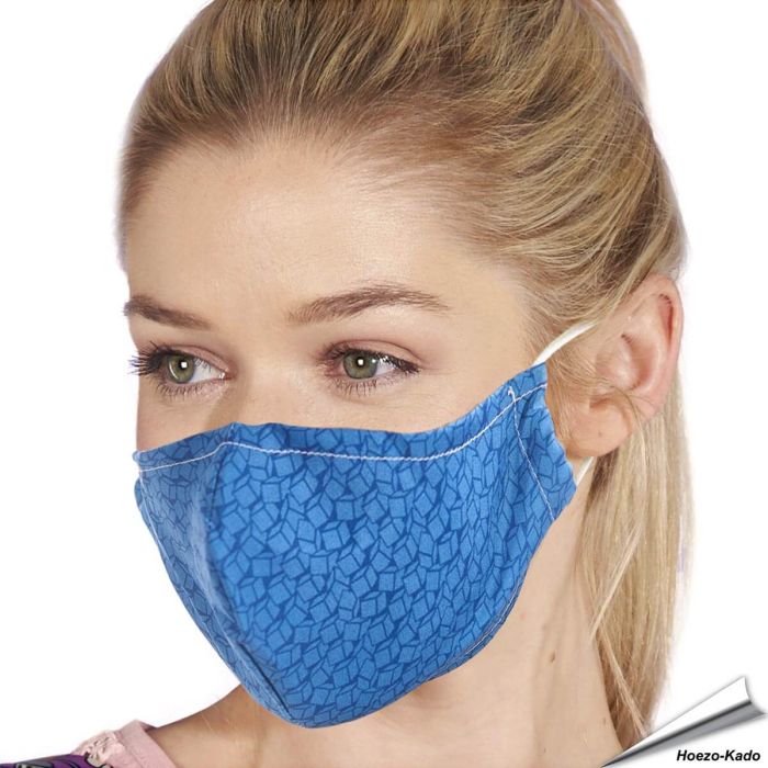 Wiederverwendbarer Mundschutz - blaue Würfel