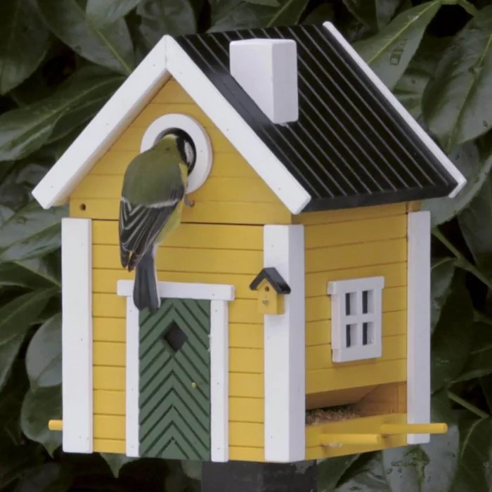 Multiholk - Villa ✔️ Nistkasten und Futterhaus in einem ✔️ Für kleine Gartenvögel ✔️ Inspiriert nach skandinavischem Design ➤ Kaufe günstig bei Hoezo-Kado