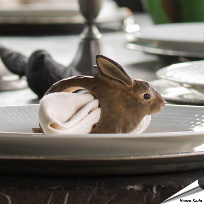 Serviettenring - Wildkaninchen | Naturgetreu bemalt | Hoezo-Kado