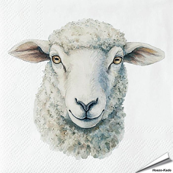 Hochwertige 3-lagige Servietten mit Schaf-Motiv ✔️ Bringe das Landleben auf den Tisch ✔️ FSC-zertifiziert, biologisch abbaubar ➤ Bestelle bei Hoezo-Kado