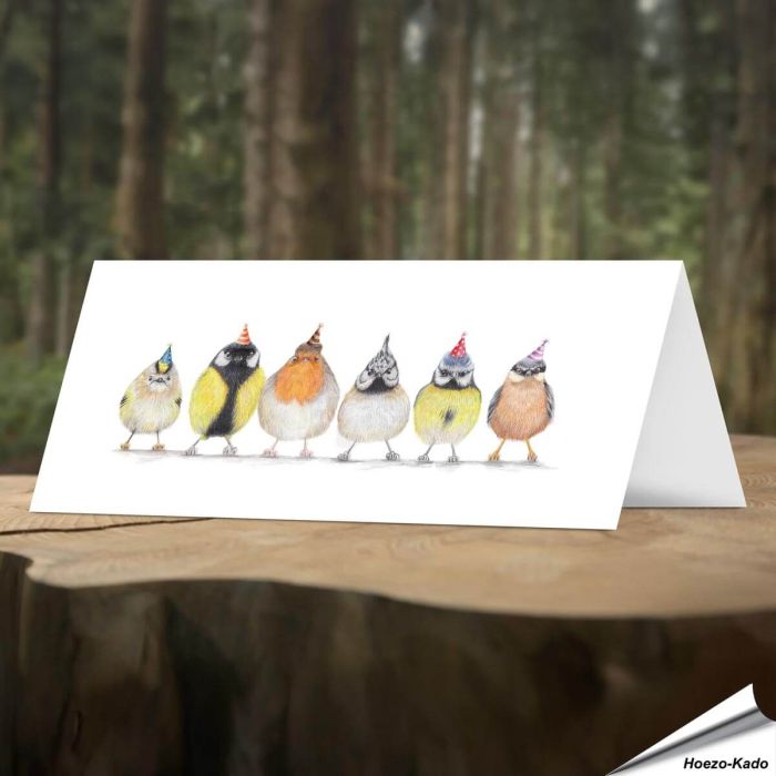 Geburtstagskarte - Mit Wildvogel-Motiv - Von Hand gezeichnet - www.hoezo-kado.de