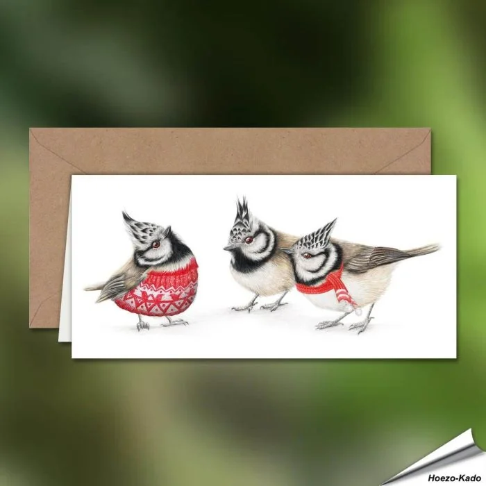 Weihnachtskarte | Haubenmeisen | Swagger | Hoezo-Kado