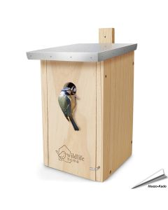 Nistkasten Meisen mit Metalldach - Für Blaumeisen und Co. (28mm)