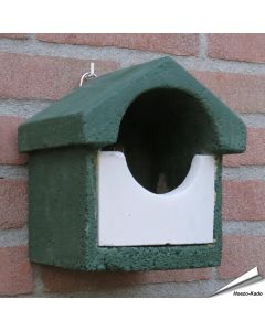 Holzbeton Nistkasten MiniFlush - Halbhöhlenbrüter (grün)