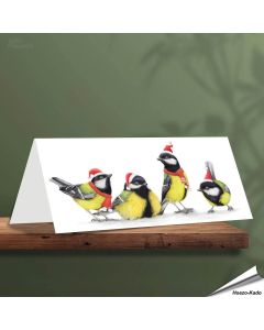 Weihnachtskarte - Mit Vogelmotiven - Von Hand gezeichnet - www.hoezo-kado.de