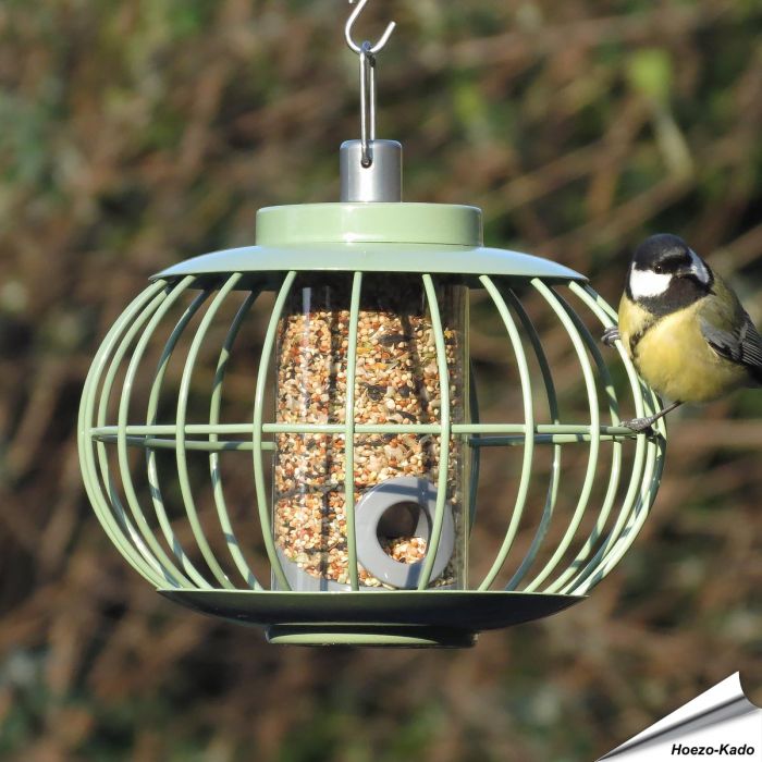 Voederlantaarn voor zaden met beschermkooi | groen | Hoezo-Kado